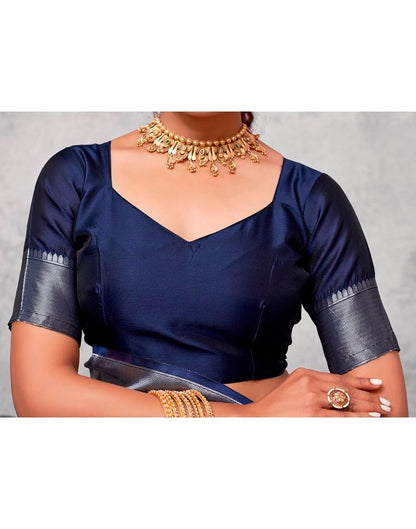 Silver Silk Woven Saree