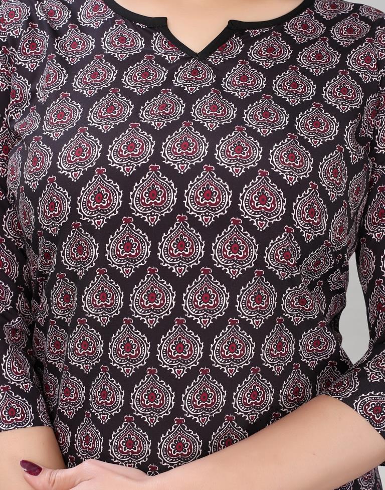 Black Printed Kurti | Sudathi