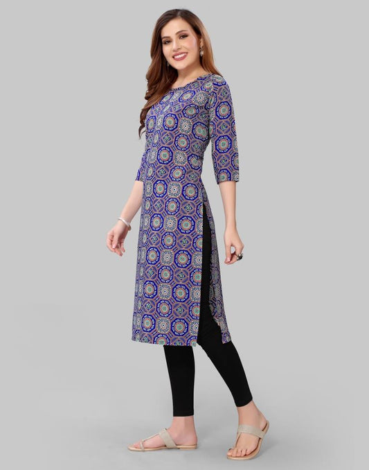 Blue Digital Printed Crepe Kurti | Sudathi