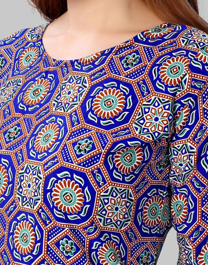Blue Digital Printed Crepe Kurti | Sudathi