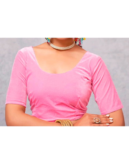 Light Pink Georgette Plain Saree