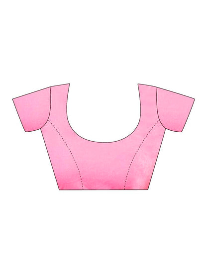 Light Pink Georgette Plain Saree