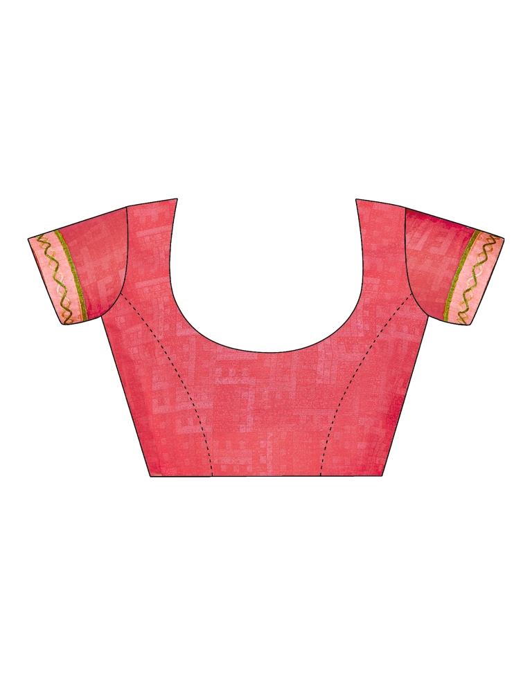 Rose Pink Chiffon Printed Saree