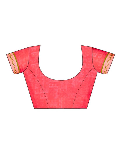 Rose Pink Chiffon Printed Saree