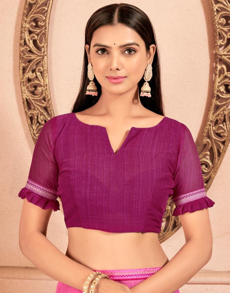 Pink Chiffon Printed Saree