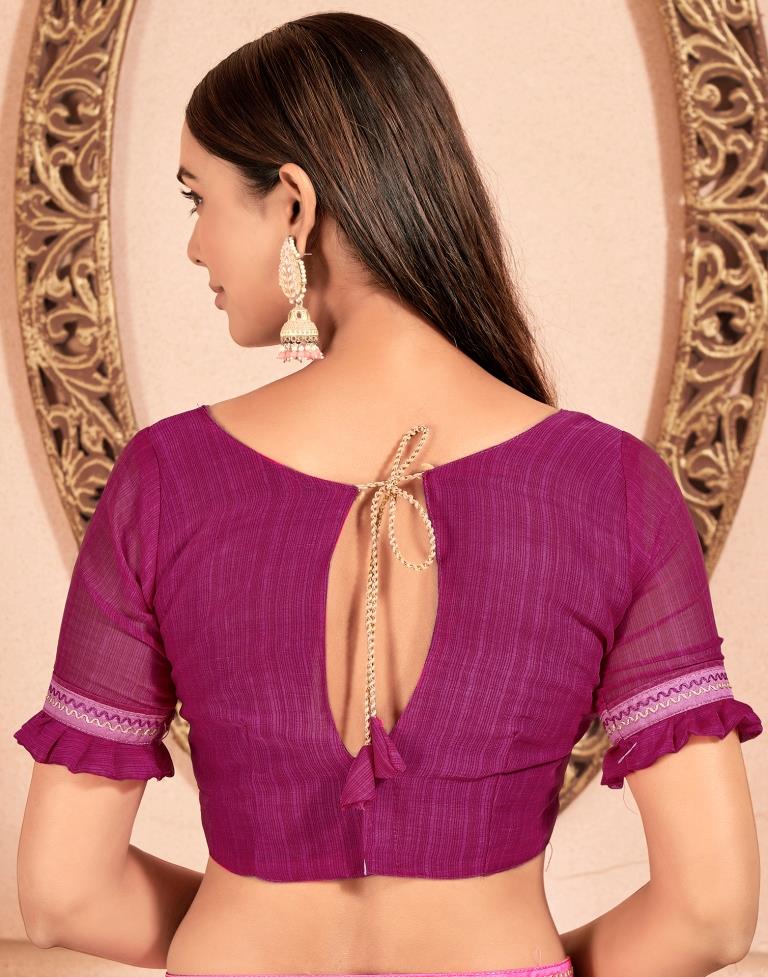 Pink Chiffon Printed Saree