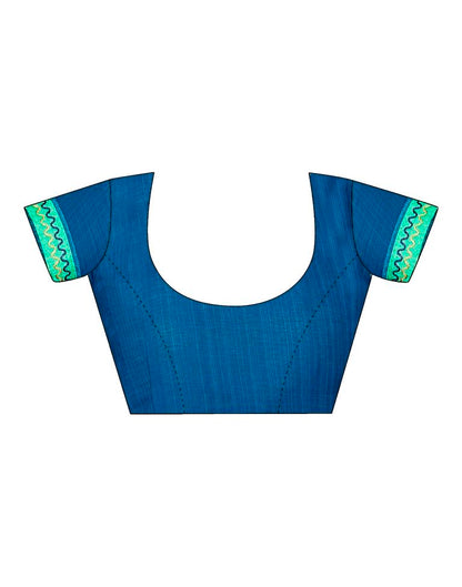 Seafoam Green Chiffon Printed Saree