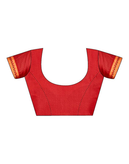 Orange Chiffon Printed Saree