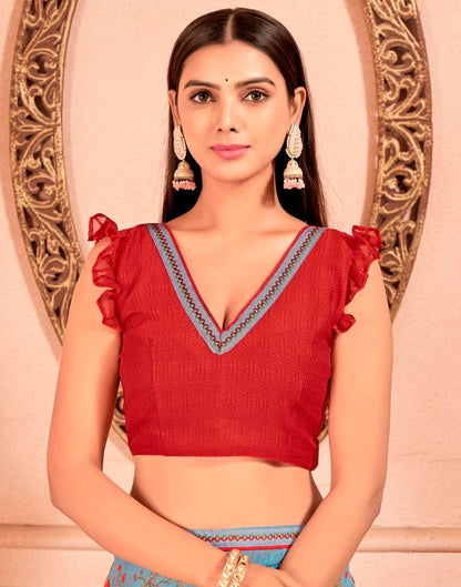 Grey Chiffon Printed Saree