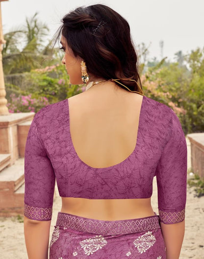 Magenta Chiffon Printed Saree