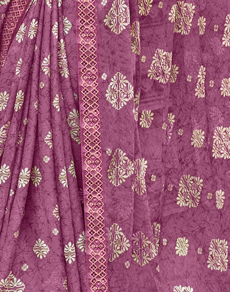 Magenta Chiffon Printed Saree