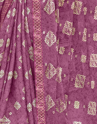 Magenta Chiffon Printed Saree