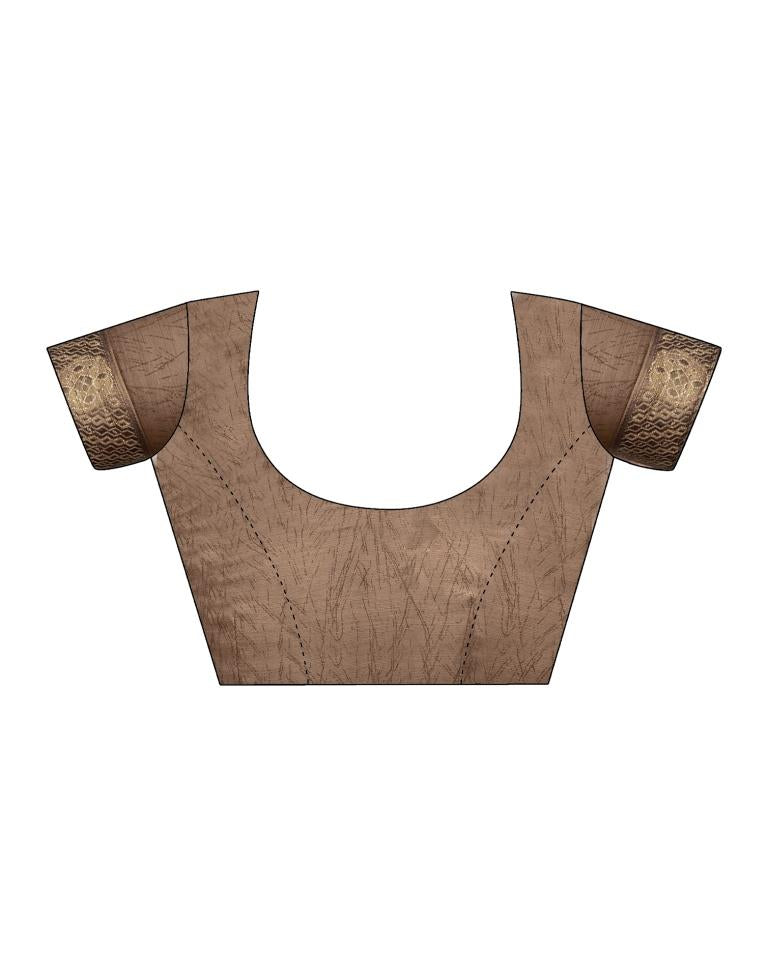 Brown Chiffon Printed Saree