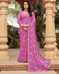 Light Magenta Chiffon Printed Saree