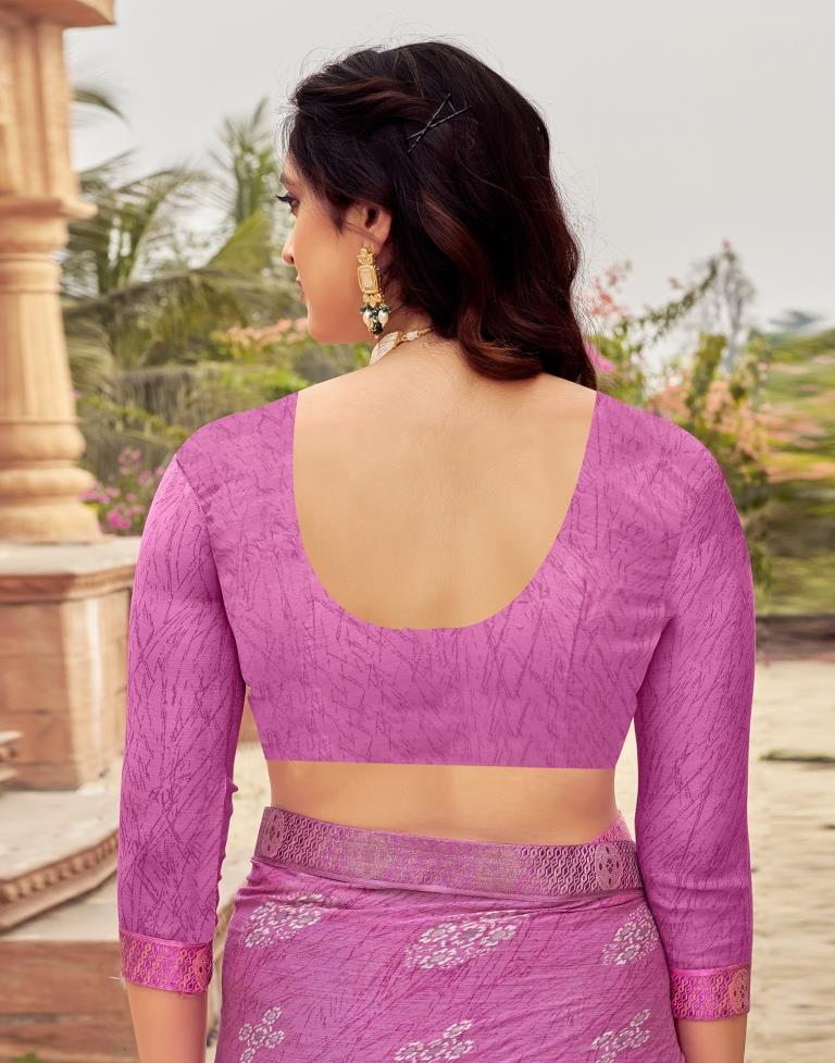 Light Magenta Chiffon Printed Saree