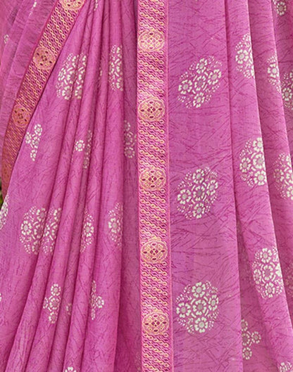Light Magenta Chiffon Printed Saree