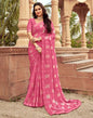 Pink Chiffon Printed Saree