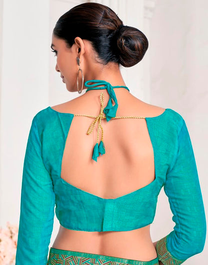 Dusty Green Chiffon Printed Saree