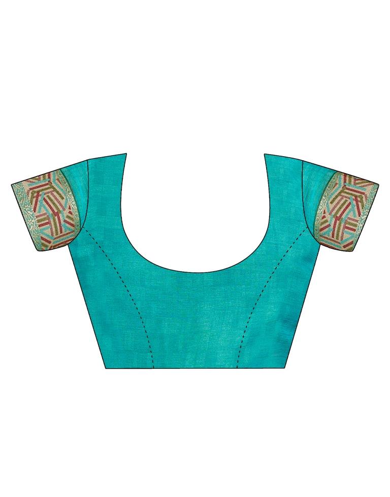 Dusty Green Chiffon Printed Saree