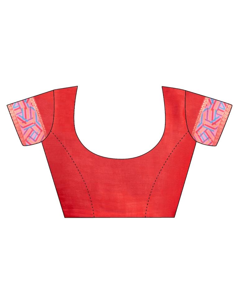 Dusty Peach Chiffon Printed Saree