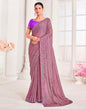 Dusty Purple Chiffon Printed Saree