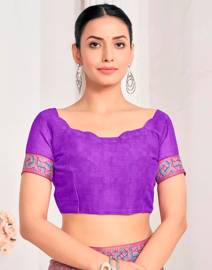 Dusty Purple Chiffon Printed Saree