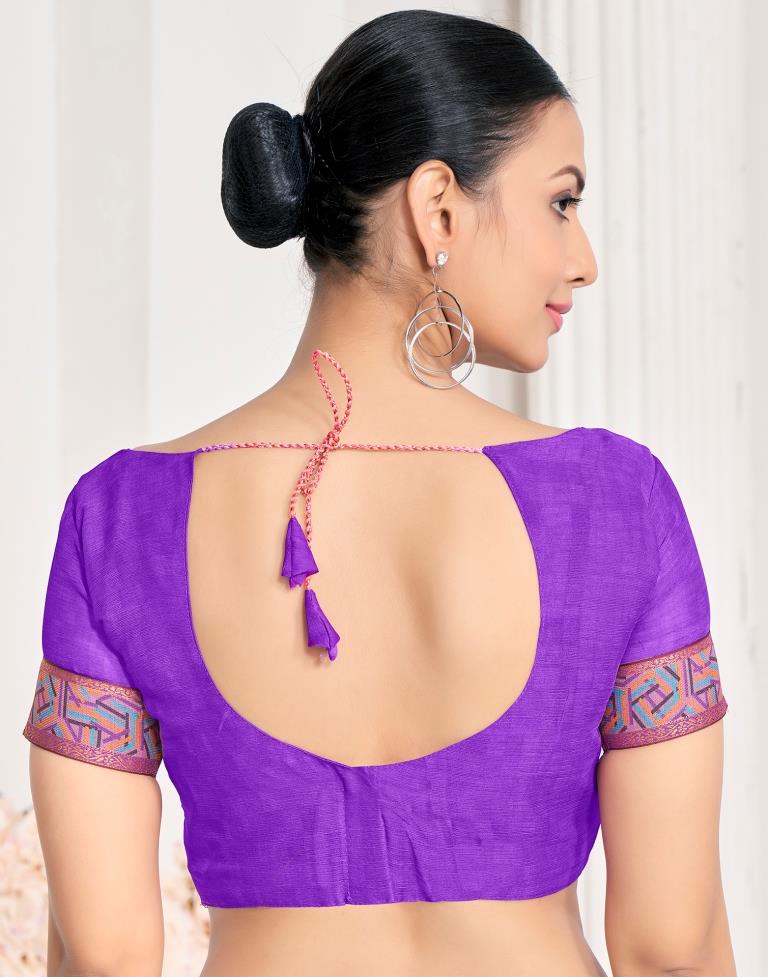 Dusty Purple Chiffon Printed Saree