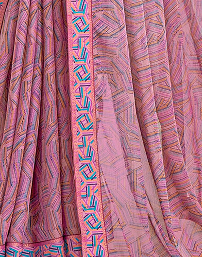 Dusty Purple Chiffon Printed Saree