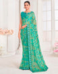 Mint Green Chiffon Printed Saree