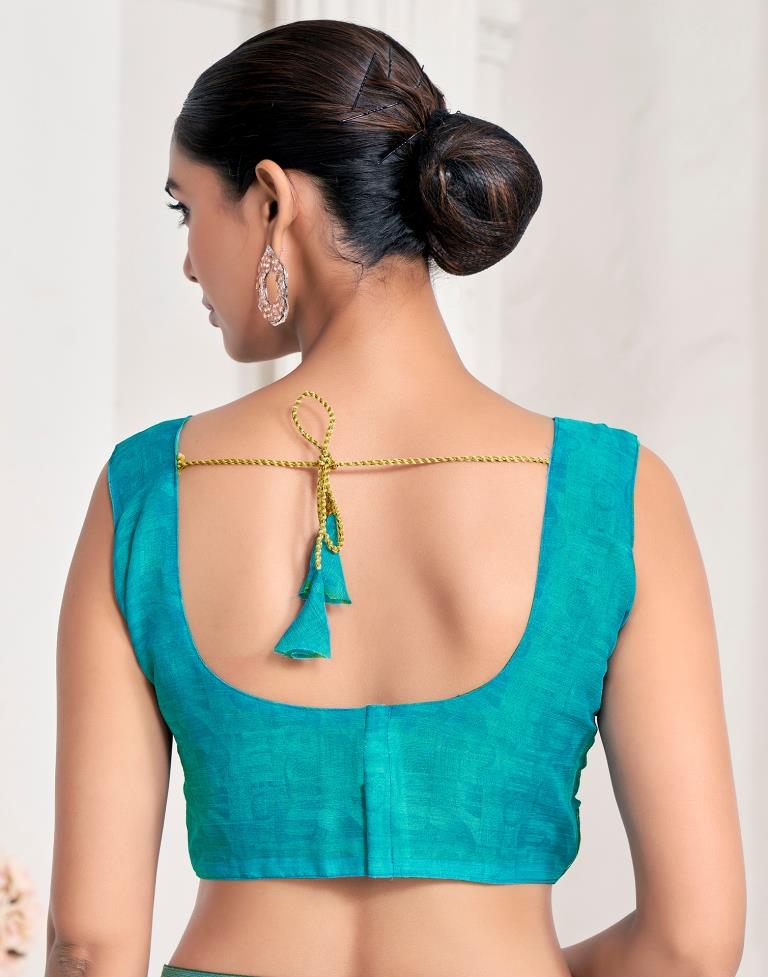 Mint Green Chiffon Printed Saree