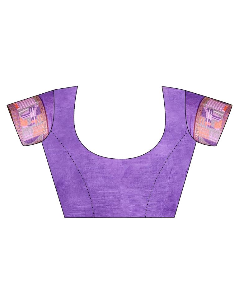 Purple Chiffon Printed Saree