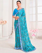 Blue Chiffon Printed Saree