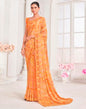 Orange Chiffon Printed Saree