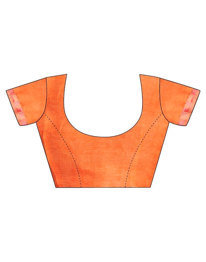 Orange Chiffon Printed Saree