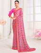 Pink Chiffon Printed Saree