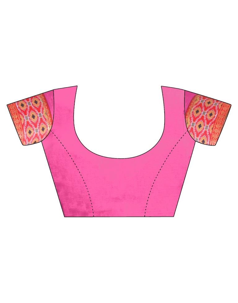 Pink Chiffon Printed Saree