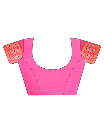 Pink Chiffon Printed Saree