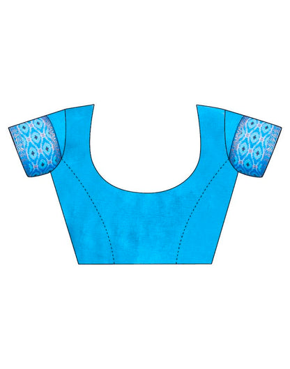 Blue Chiffon Printed Saree