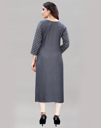 Grey Embroidered Kurti | Sudathi