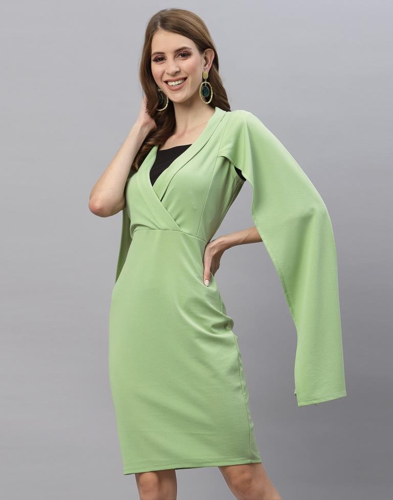 Light Green Wrap Bodycon | Sudathi
