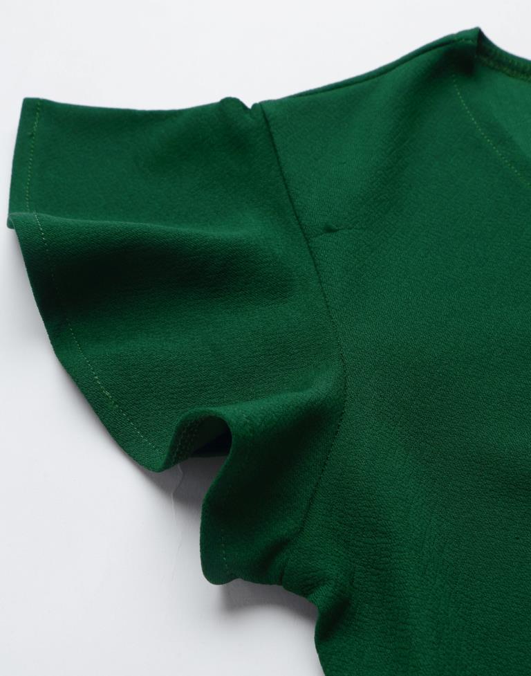 Green Flared Sleeve Bodycon | Leemboodi
