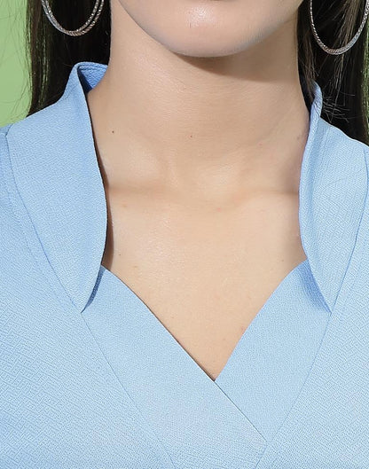 Blue Puff Sleeve Bodycon | Leemboodi