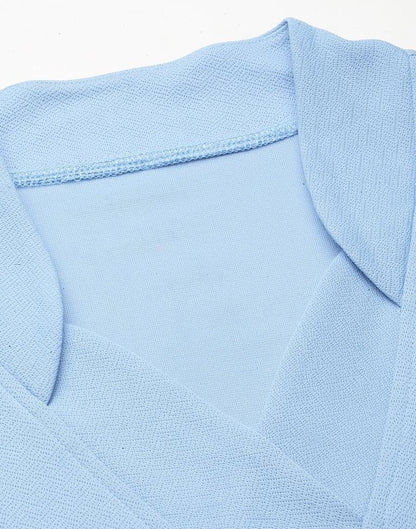 Blue Puff Sleeve Bodycon | Leemboodi