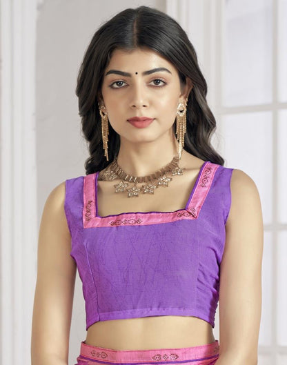 Pink Chiffon Printed Saree