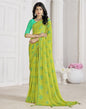 Lime Green Chiffon Printed Saree