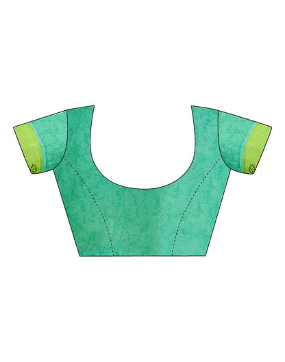 Lime Green Chiffon Printed Saree