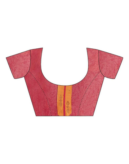 Orange Chiffon Printed Saree