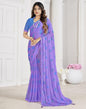 Lavender Chiffon Printed Saree
