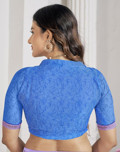 Lavender Chiffon Printed Saree