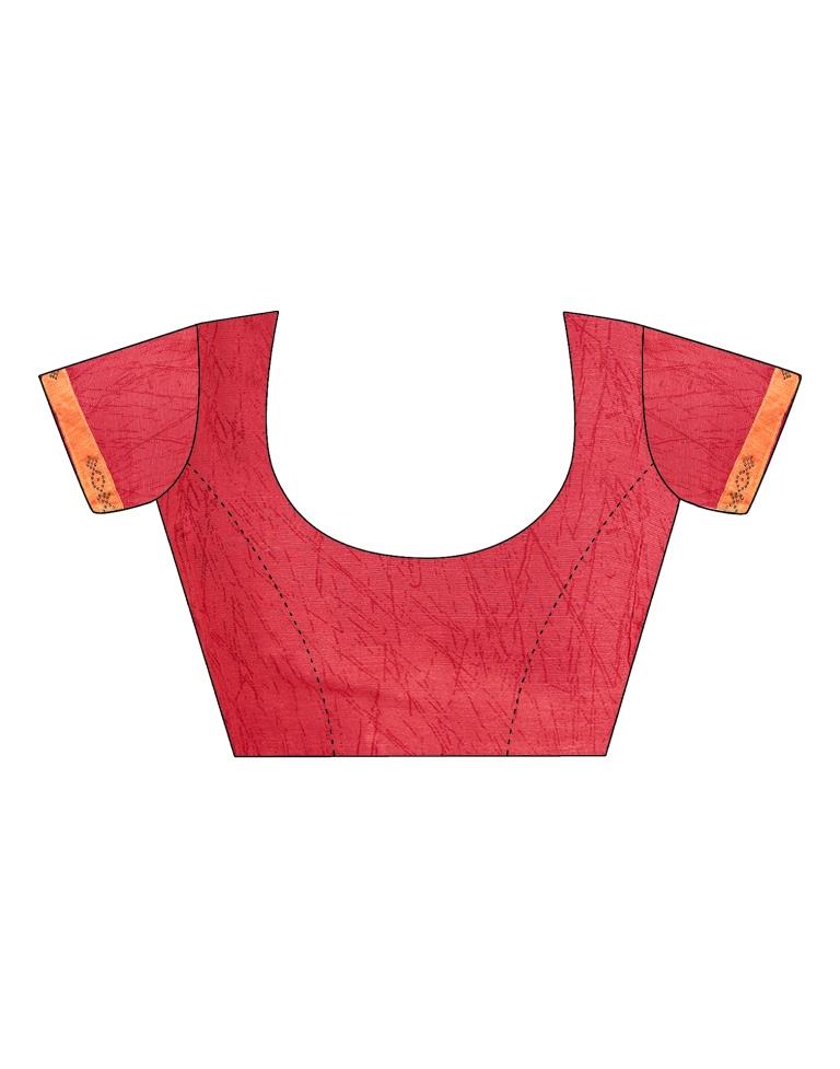 Light Orange Chiffon Printed Saree